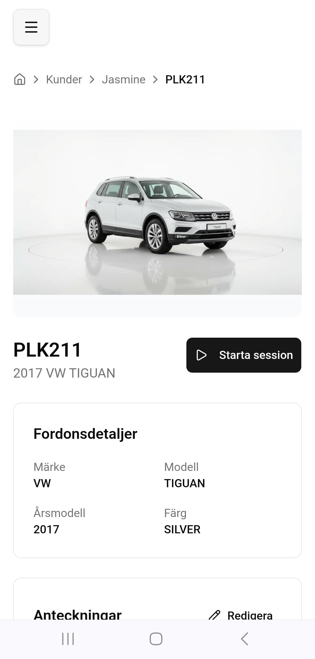 Fordonsdetaljer och information